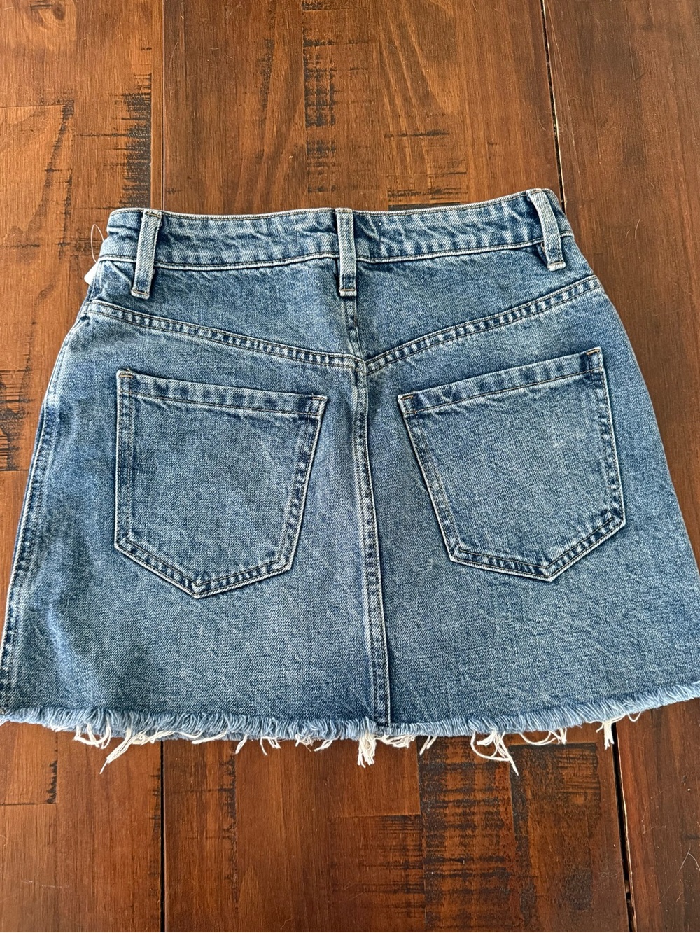 Free People We The Free Denim Mini Skirt NWT Front Zip Ring Pull - Picture 2 of 5